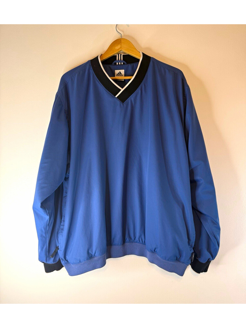 Adidas ClimaShell Men's Pullover Jacket XL Blue/Black Polyester Zipped Pockets